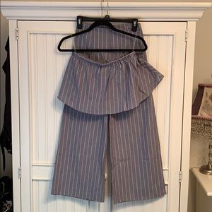 Matching blue stripped set!